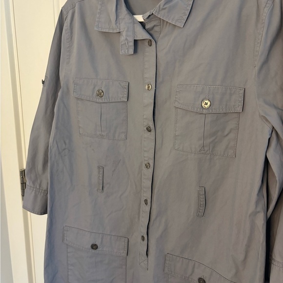 J. Crew Gray Utility Jacket Wrap Dress - Picture 6 of 9